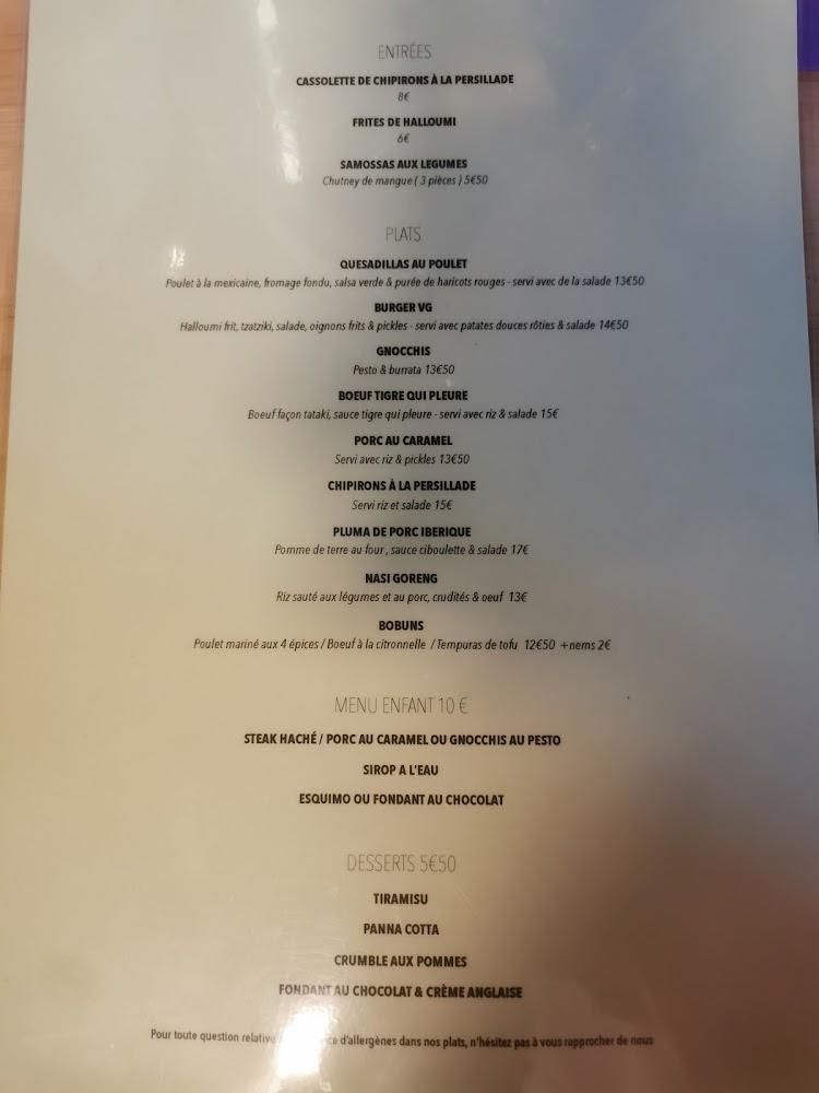 Bidonvilla - Menu Image 1